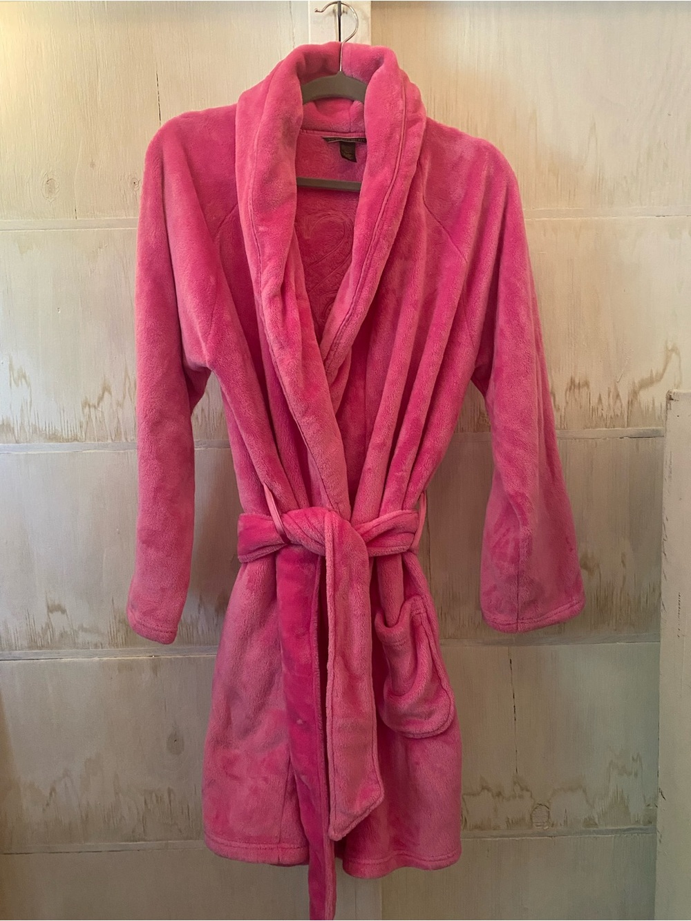 Victoria's Secret Plush Shawl Collar Robe - Hot Pink